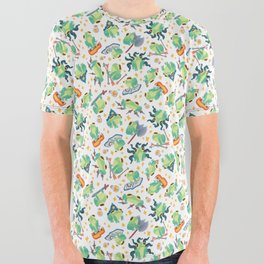 Fantasy Frogs Pattern All Over Graphic Tee