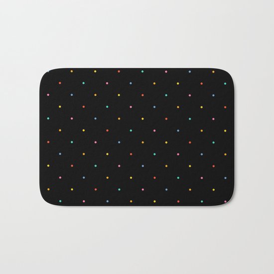 Happy Dots on Black Bath Mat