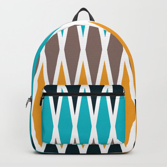 Seamless abstract rhombus geometrical print Backpack