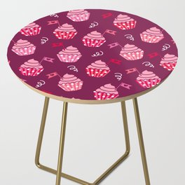 Valentine's cupcakes burgundy pink party Side Table