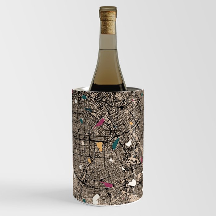 San Jose USA City Map - Terrazzo Collage Wine Chiller