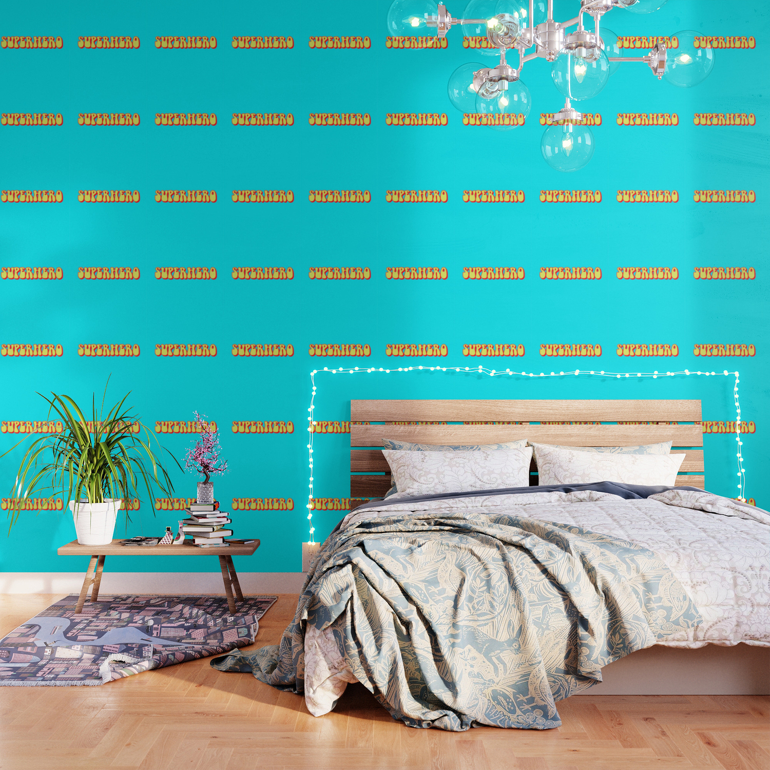Retro Superhero Wallpaper By Nicholasgreen Society6