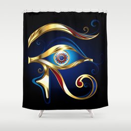 Gold Eye of Horus Shower Curtain