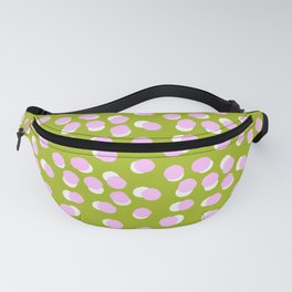 Pastel Pink On Green Modern Abstract Dots Fanny Pack