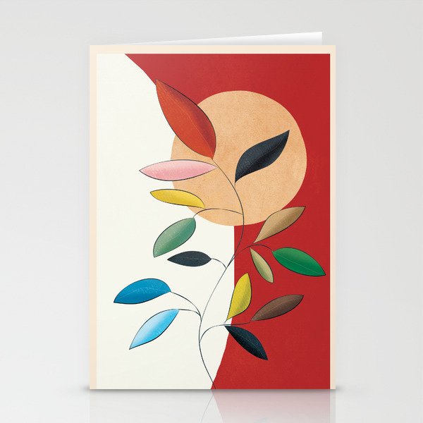 Abstract Line Branch 2 Stationery Cards
