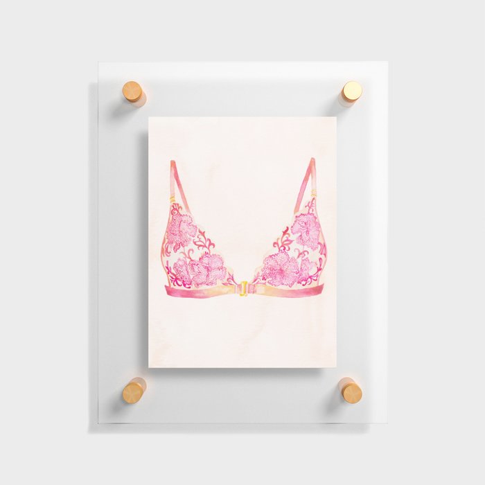 Pink Watercolor Lingerie V2 Floating Acrylic Print