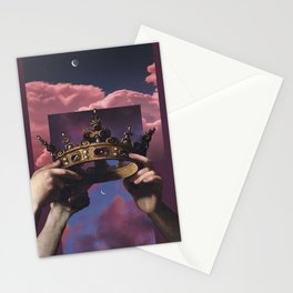 Renaissance Virgin and Child with Angels Night Sky  Stationery Card