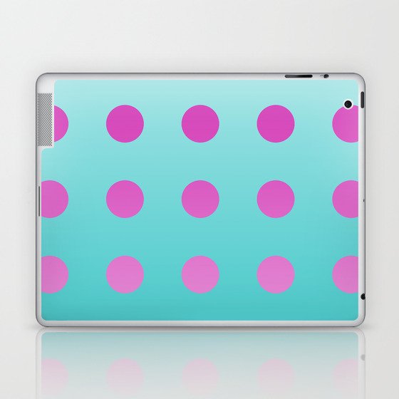 pink and aqua dots gradation 2 Laptop & iPad Skin