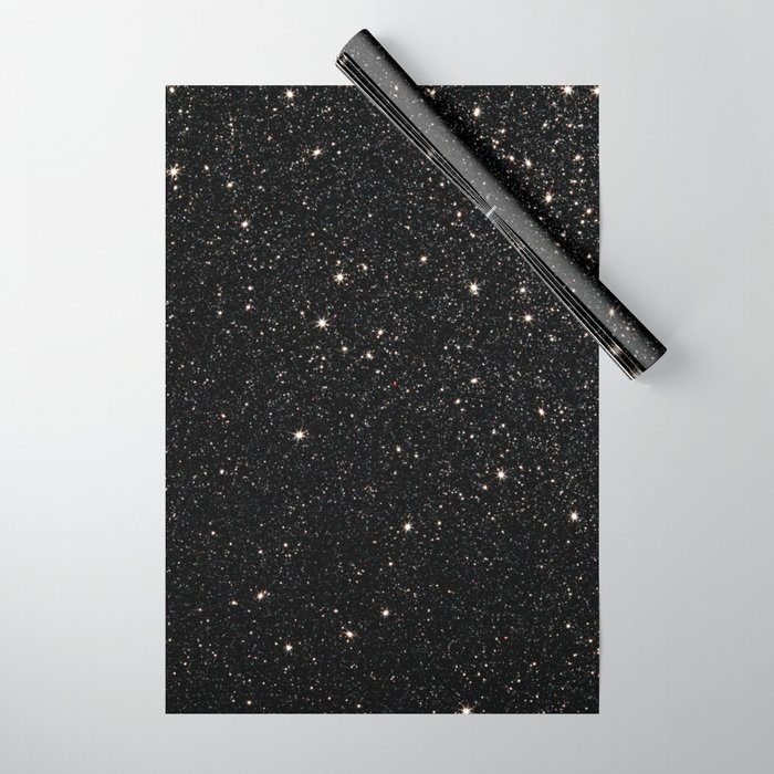 black glitter night Wrapping Paper by giogeo