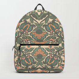 Green Vines and Flowers Pattern Backpack