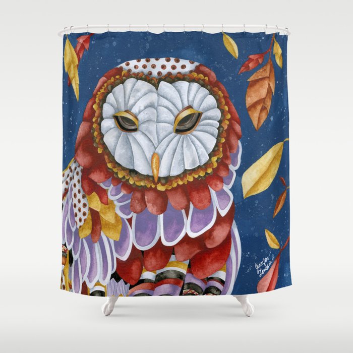 Owl Aura Shower Curtain