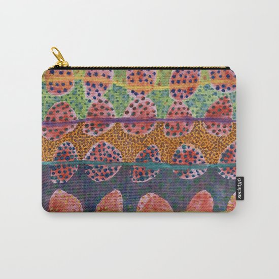Red Round And Dotted Forms Carry-All Pouch