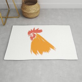 Rooster Cock Head Feather Chicken Bird Gift Rug