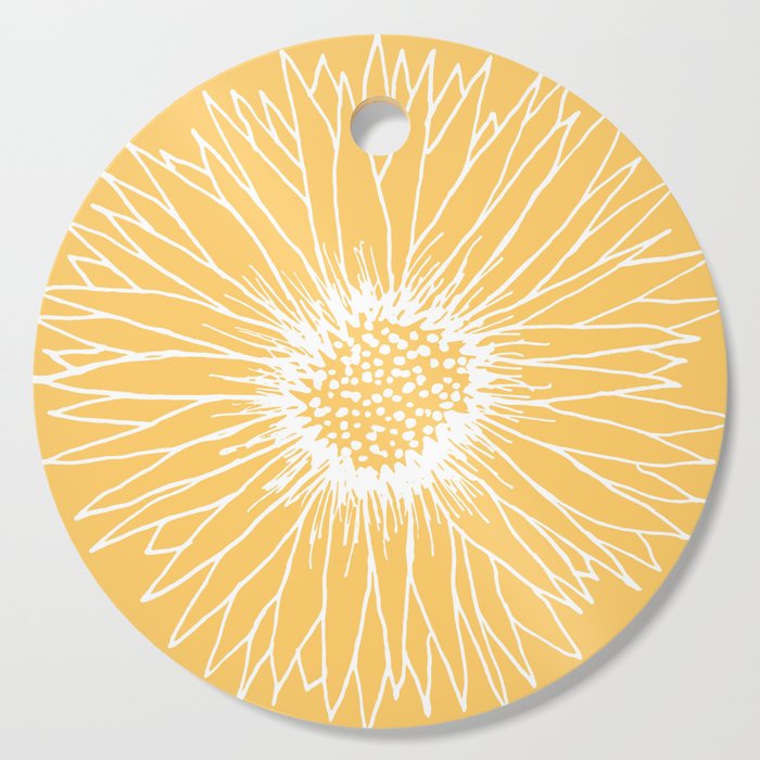 Minimalist Sunflower Cutting Board