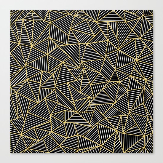 Ab Out Double Repeat Black Canvas Print