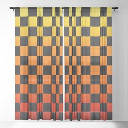 Checkered Sunset Gradient Sheer Curtain