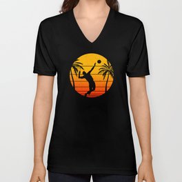 Beach Volleyball V Neck T Shirt
