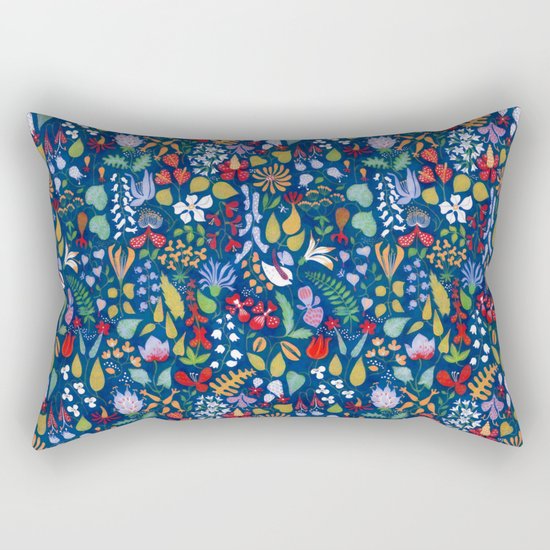 Colorful botanical pattern Rectangular Pillow