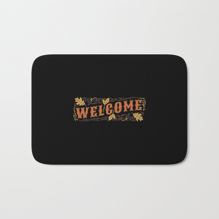 Welcome Autumn Thanksgiving Christmas Holiday Generic Design For Adults Kids Bath Mat