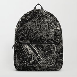 Basel - Switzerland. Black and White City Map Backpack