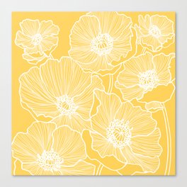 Sunshine Yellow Poppies Canvas Print