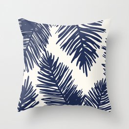 Tropical blue palms Throw Pillow