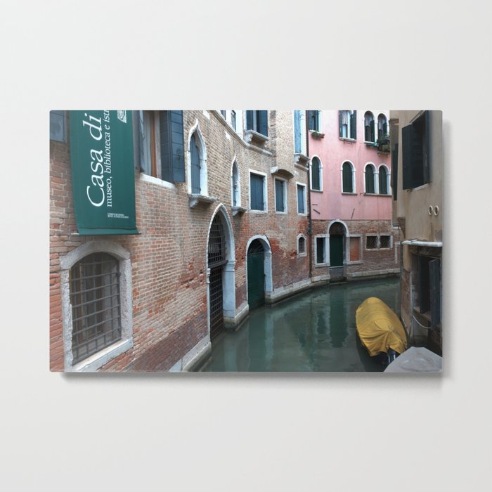 Venetian streets -canals .Carlo Galdoni Museum Metal Print
