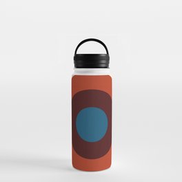 Maroon, fire brick, antique white, dark cyan, teal concentric circles Water Bottle