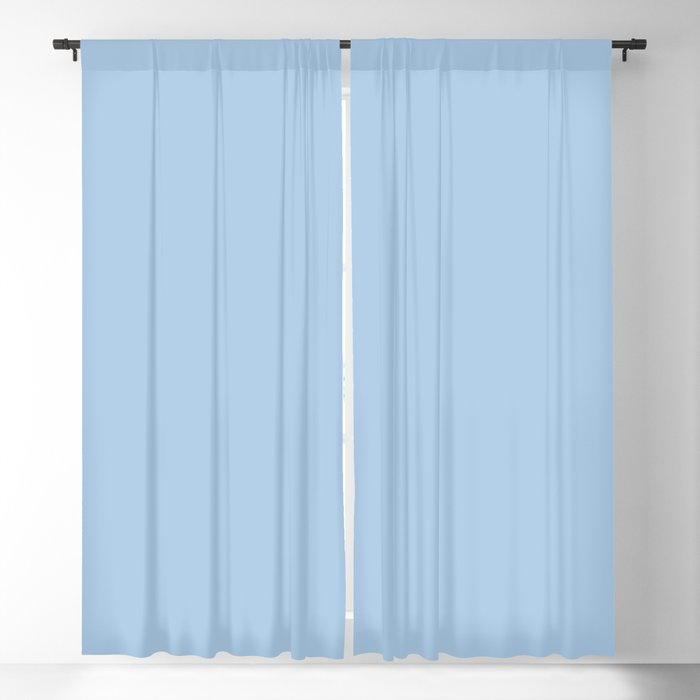 Placid Blue Pastel Solid Color Block Spring Summer Blackout Curtain