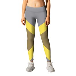 Grey Yellow Brown X Shape Design Solid Colors 2021 Color of the Years and Accent Hue Leggings | Shapes, Yellow, Brown, Gray, Pantone, Solid, 2021, Lines, Grey, Colours 