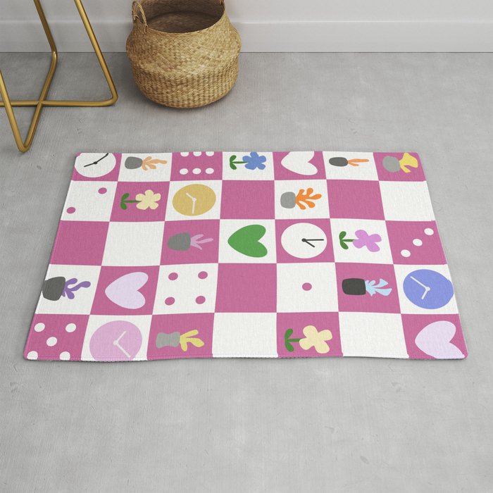 Color object checkerboard collection 17 Rug