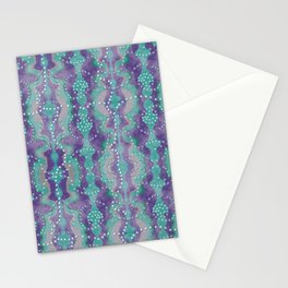 Teal and Purple boho pearls Stationery Cards