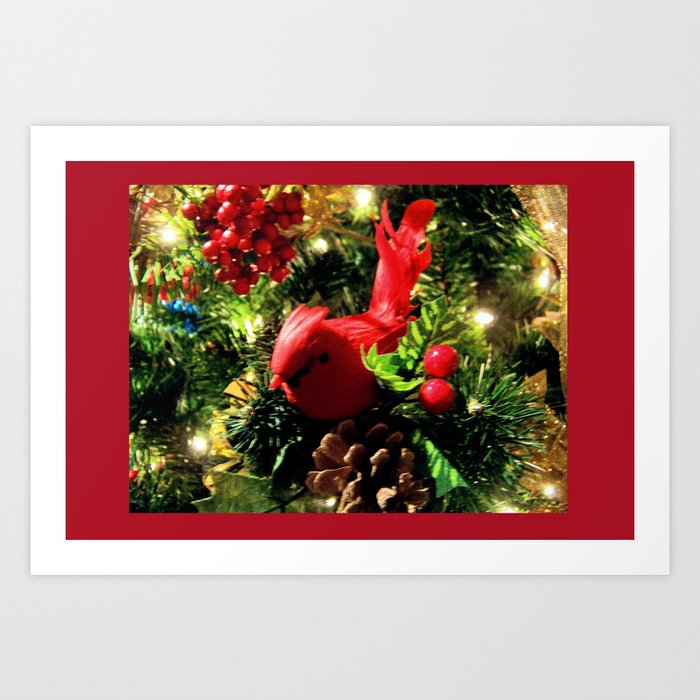 Red Bird Christmas Dpgf121225b Art Print By Csteenart Society6