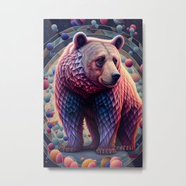 The Wildlife Kings - The Bear King III Metal Print | Bearlovers, Colorful, Abstractbear, Animal, Graphicdesign, Wildcat, Geometry, Wildlife, Abstractanimal, Wild 