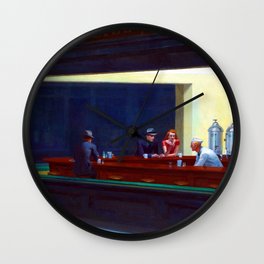 Edward Hopper Nighthawks Wall Clock