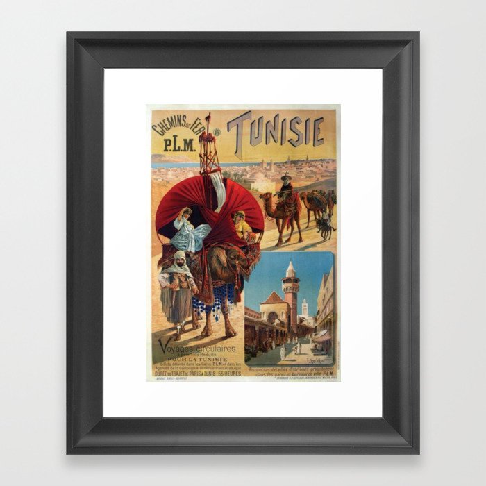 Tunisia Travel Poster Framed Art Print