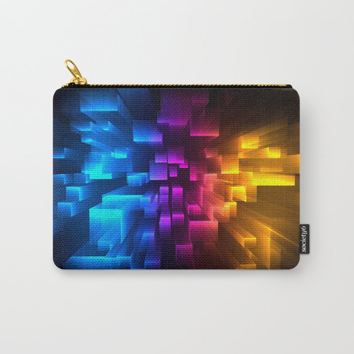 colorful-3d-squares-background Carry-All Pouch