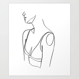 'Naomi' Abstract Female Figure One Line Drawing Art Print