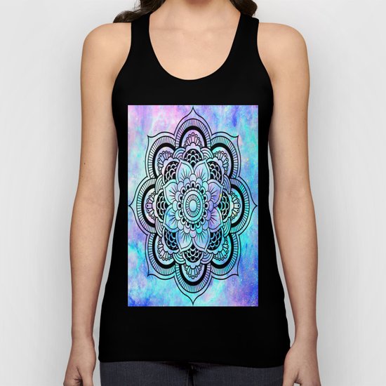 mandala pink lavender aqua galaxy space Unisex Tank Top