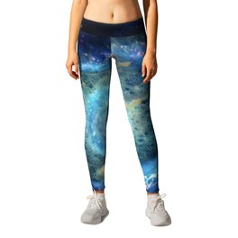 Blue Space Nebula Leggings