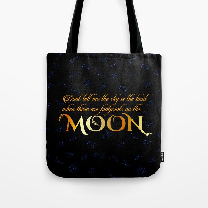 Inspirational moon quotes with zodiac constellations Tote Bag