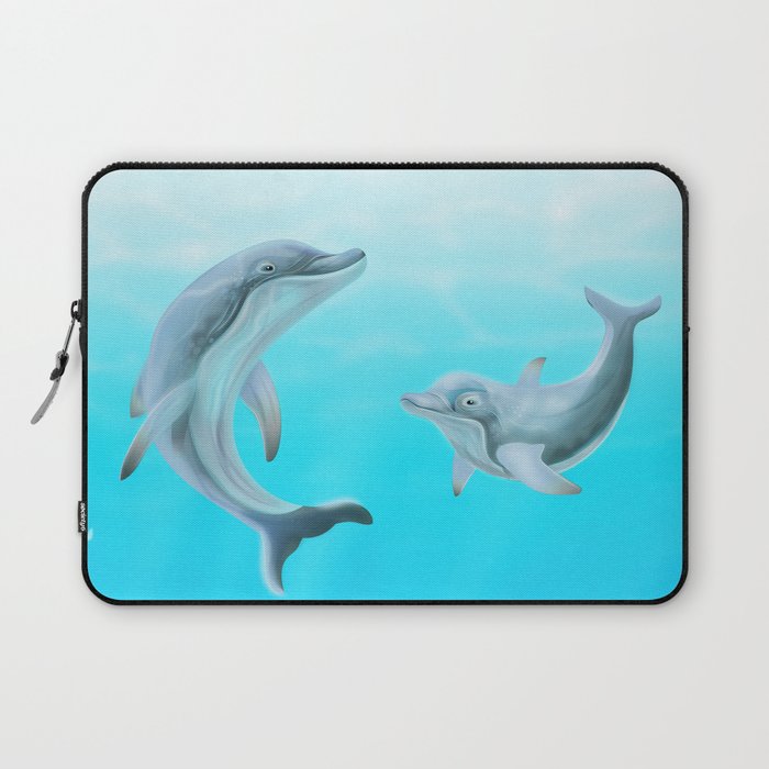 Dolphins Swimming in the Ocean Laptop Sleeve