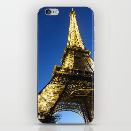 eiffel - night iPhone Skin