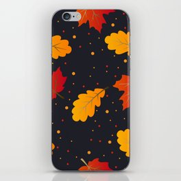 Black, Orange & Yellow Color Autumn Pattern Design  iPhone Skin