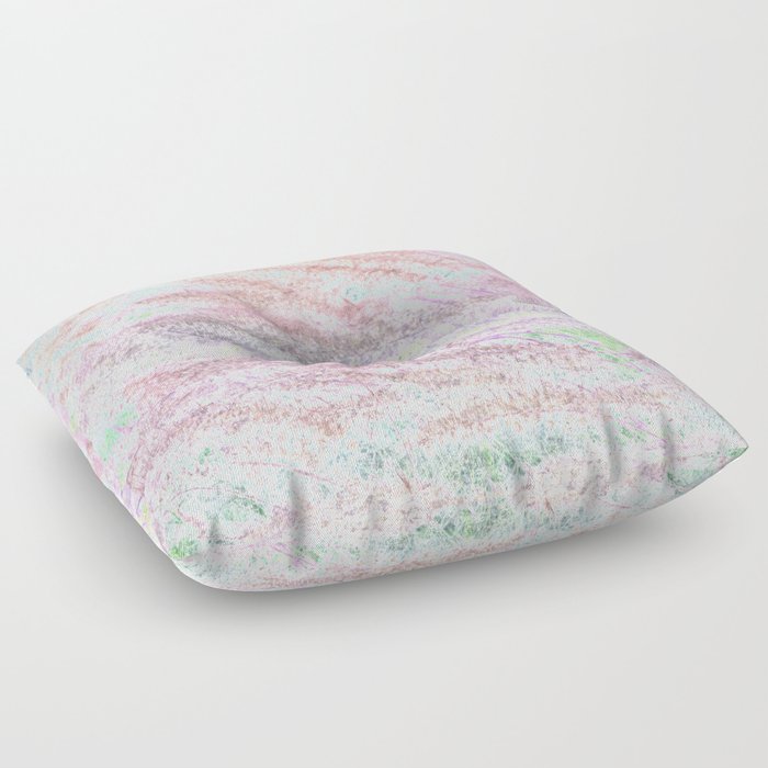 pink and rainbow fluffy foliage Floor Pillow