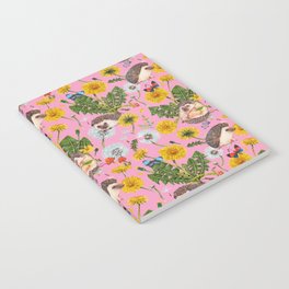 Dandelion Flowers with hedgehogs - pink Notebook