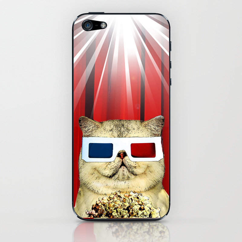 3d Fat Cat Movie Critic Iphone Skin By Collageorama Society6