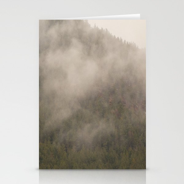 Scottish Highlands Misty Pine Forest Stationery Cards