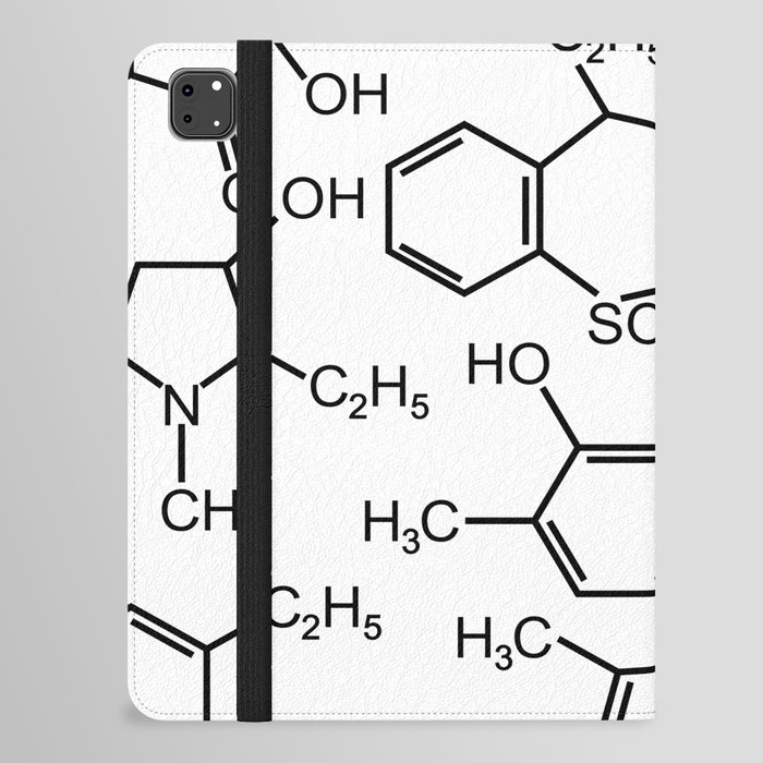 Chemistry chemical bond design pattern background white iPad Folio Case