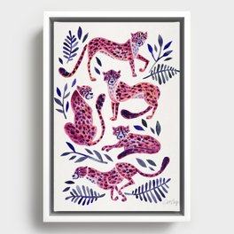 Cheetah Collection – Mauve & Indigo Framed Canvas